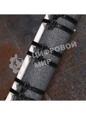 Хомут-стяжкa нейлоновая с тройным замком Rexant 250x4,8 мм, черная, упаковка 100 шт.