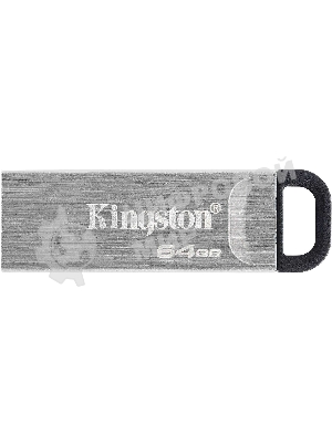 Флешка USB Kingston DataTraveler KYSON (DTKN/64GB), 64Gb, USB 3.2 Gen 1, R/W 200/60, серебристый/черный