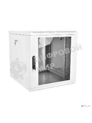 Шкаф настенный ЦМО ШРН-М-9.650 9U 600x650 мм пер. дв. стекл съемные бок. пан. 50 кг серый