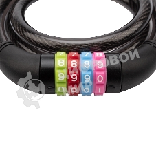 Тросовый кодовый замок взломостойкий для велосипедов и колясок Четыре сезона 65 см черный 79-0266