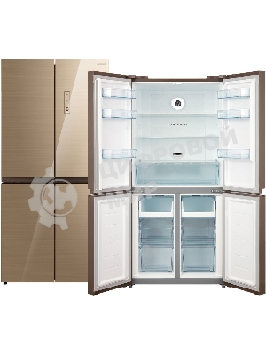 Холодильник Бирюса CD 466 GG бежевый трехкамерный 303/153 л морозилка снизу, No Frost, Side by Side