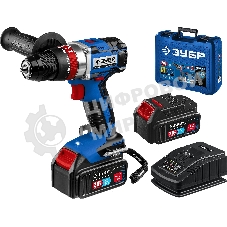 Дрель-шуруповерт Зубр DBS-201-42, 20 В, 4 Ач, 70 Нм, бесщеточный