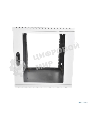 Шкаф настенный ЦМО ШРН-М-9.650 9U 600x650 мм пер. дв. стекл съемные бок. пан. 50 кг серый