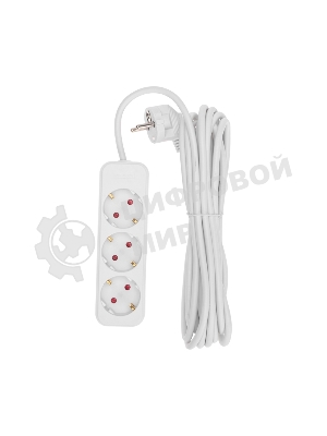 Удлинитель Rexant STANDARD 3 гнезда, 5 м, 3х1,0 мм², с/з, белый