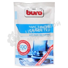 Салфетки Buro BU-Zscreen для экранов мониторов/плазменных/ЖК телевизоров/ноутбуков мягкая упаковка 100шт влажных
