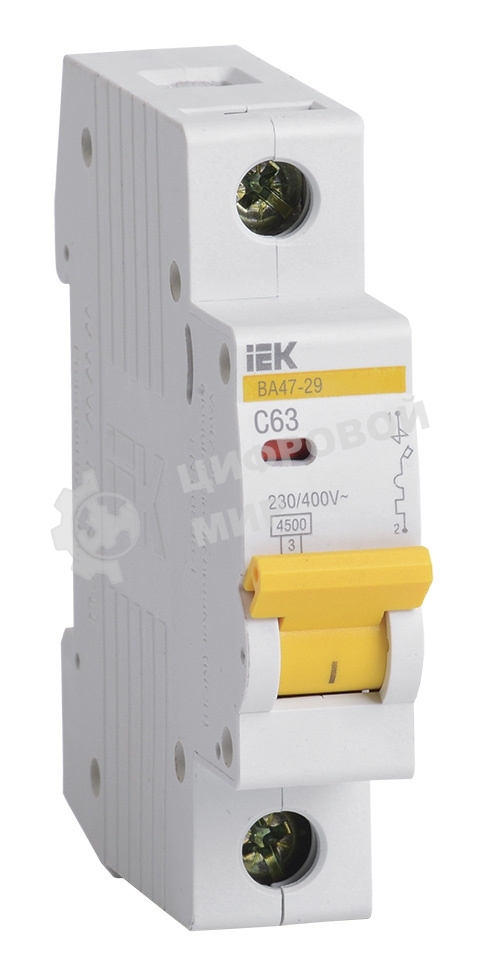 Выключатель автоматический IEK MVA20-1-063-C ВА47-29 1Р 63А 4,5кА х-ка С IEK