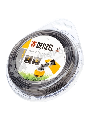 Леска для триммера Denzel двухкомпонентная круглая 2,0мм 15 м EXTRA CORD