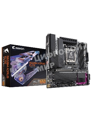 Материнская плата Gigabyte B650M AORUS ELITE, Socket AM5, AMD B650, 4xDDR5, 4xSATA, 2xM.2, 1xPCI-E 4.0 x16, 1xPCI-E 4.0 x4, 1xHDMI, 1xDP, 1x 2.5Gb LAN, 5xUSB-A 3.2 Gen 1, 2xUSB-A 3.2 Gen 2, 4xUSB-A 2.0, 1xUSB-C 3.2 Gen 2, 2x3.5 мм, 7.1, Micro-ATX
