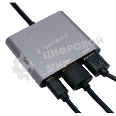 Концентратор USB Type-C Gembird UHB-D2, 3в1: USB3.1, Type-C PD100W, HDMI, кабель 15 см, алюминий
