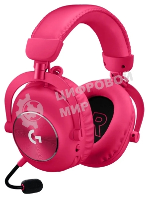 Гарнитура Logitech G Pro X 2 Lightspeed розовый, беспроводная + проводная, Bluetooth/USB/3.5 мм, до 50 ч