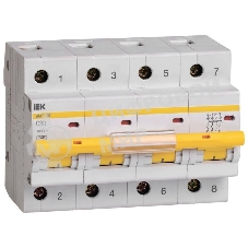 Выключатель автоматический модульный 4п C 80А 10кА ВА47-100 IEK MVA40-4-080-C