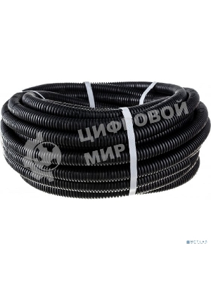 Труба гофрированная из ПНД Rexant с зондом, черная, Ø25 мм (бухта 25 м/уп.)