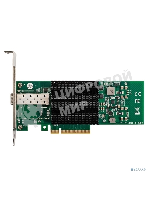Сетевой адаптер ExeGate EXE-X520-DA1 (PCI-E x8 v3.0, порты 1xSFP+ 10Gb/s (10/5/2.5/1Gb/s, 100Mb/s), Server NIC Intel Chipset JL82599EN)
