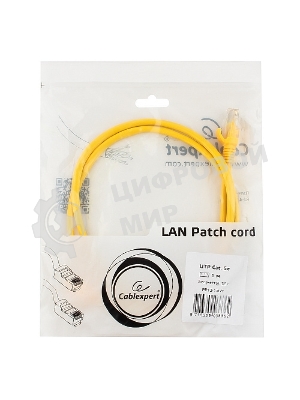 Патч-корд UTP Cablexpert cat.5e, 1м, литой, многожильный, желтый