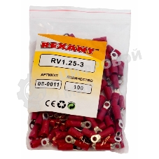 Наконечник кольцевой изолированный Rexant ø 3.2 мм 0.5-1.5 мм² (НКи 1.5-3/НКи 1,25-3) красный