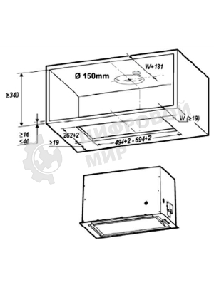 Вытяжка встраиваемая ELICA LANE IX/A/52