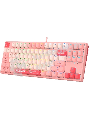 Клавиатура проводная A4Tech Bloody S87 Energy (S87 USB ENERGY PINK) USB розовый