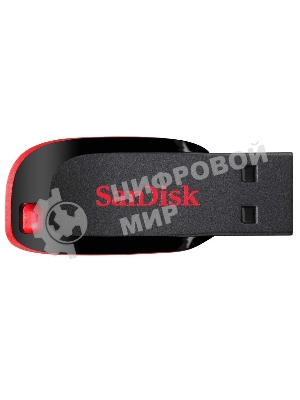 Флешка USB Sandisk CZ50 Cruzer Blade (SDCZ50-016G-B35), 16Gb, USB 2.0, R/W 15/4, черный/красный