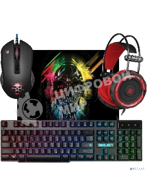 Комплект клавиатура+мышь Defender Singularity MKP-118 проводной, USB, 3200 DPI, чёрный
