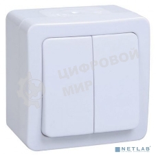 Выкл 2кл о/у IP54 (цвет клавиши:белый) ГЕРМЕС PLUS IEK EVMP20-K01-10-54-EC ВС20-2-0-ГПБ