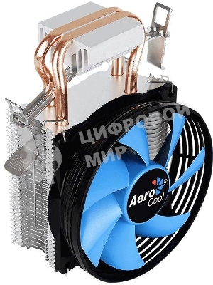 Кулер для процессора AeroCool/Formula Verkho 2 серебристый, 90 мм, алюминий/медь, 2000 об/мин, 25 дБ, 4 pin, 110 Вт, 125 мм