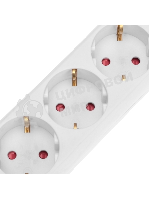 Удлинитель STANDARD 3 гнезда, 3м, 3х1,0мм², с/з, белый Rexant