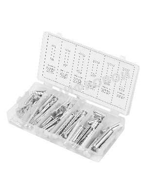 Набор штифтов с головкой и отверстием под шплинт Сибртех, 60 предметов