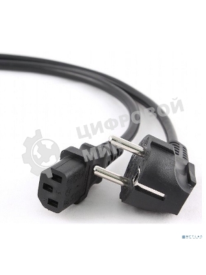 Кабель питания Cablexpert PC-186-1-1.8M, 1.8м, Schuko- C13, 3x1кв.мм, черный, с заземлением, пакет