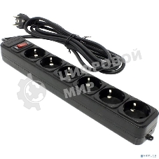 Сетевой фильтр ExeGate EX266864RUS SP-6-1.5B (6 розеток, 1.5м, евровилка, черный)