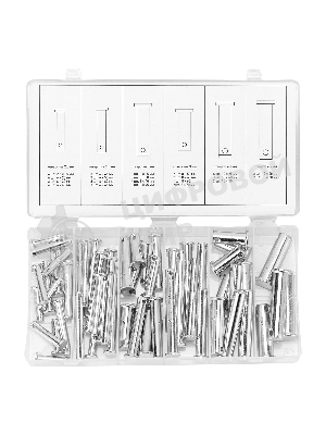 Набор штифтов с головкой и отверстием под шплинт Сибртех, 60 предметов