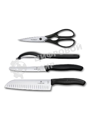 Набор ножей кухонных Victorinox Swiss Classic Kitchen (6.7133.4G) компл.: 4 шт черный, подар. коробка