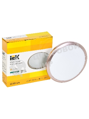 Светильник IEK LED ДПБ 3201 12Вт IP54 4000K круг розовое золото