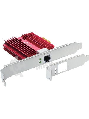 Сетевой адаптер 10 Gigabit PCI-E network adapter, 1 PCI Express 3.0 X4 interface, 1 100/1000/10000Mbps Ethernet port, come with Low-Profile and Full-Height Brackets