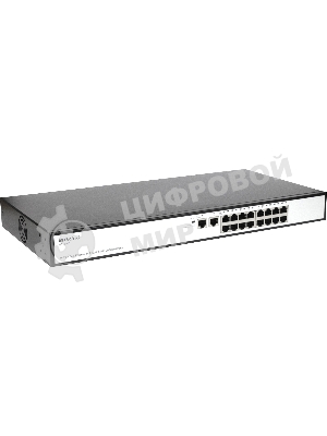 Коммутатор неуправляемый PoEORIGO OS1218P/190W/A1A 16x100Base-TX PoE+, 2x1000Base-T, PoE-бюджет 190 Вт, корпус металл