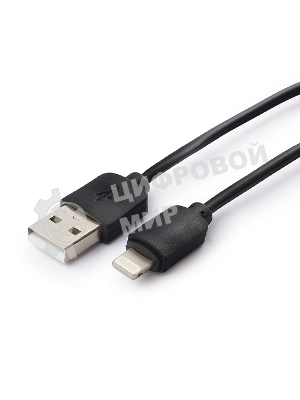 Кабель USB Гарнизон GCC-USB2-AP2-0.5M AM/Lightning, для iPhone5/6/7, IPod, IPad, 0.5м, черный, пакет