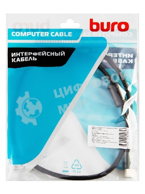 Кабель аудио-видео Buro HDMI (m)/HDMI (m) 1м. феррит.кольца Позолоченные контакты черный (BHP-HDMI-2.1-1G)