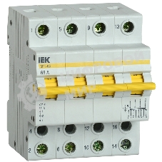 Выключатель-разъединитель трехпозиционный IEK MPR10-4-063 Выключатель-разъединитель трехпозиционный ВРТ-63 4P 63А