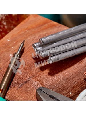 Припой пруток Rexant ПОС-40, Ø8мм, длина 400мм, ГОСТ 21931-76, олово 40%, свинец 60% (упак. 5 кг)