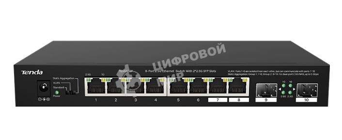 Коммутатор 8PORT 2.5G/2SFP TEM2010F Tenda