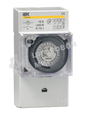 Таймер ТЭМ181 аналоговый 16А 230В на DIN-рейку IEK