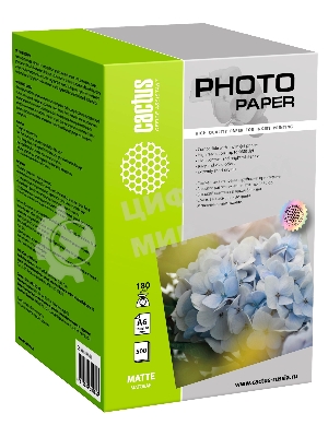 Фотобумага Cactus CS-MA6180500 A6/180г/м2/500л./белый матовое для струйной печати