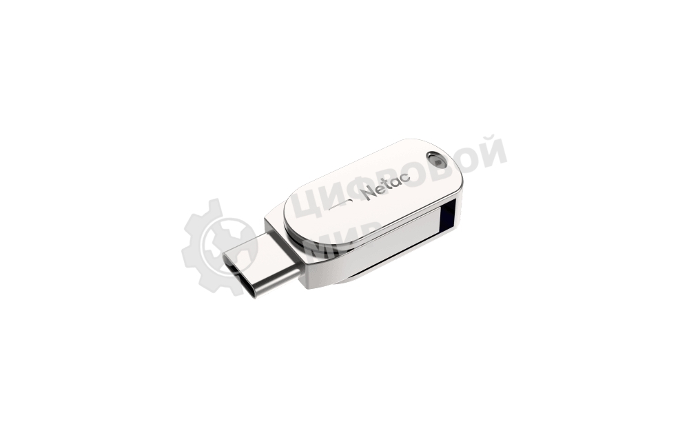 Флешка USB Netac U785 (NT03U785C-032G-30PN), 32Gb, USB 3.0/TypeC, R/W 110/45, серебристый