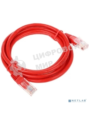 Патч-корд UTP Cablexpert cat.5e, 1.5м, литой, многожильный, красный