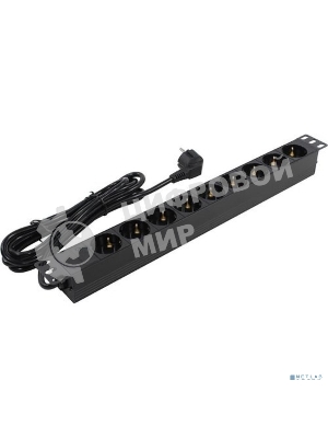 Блок розеток горизонтальный ExeGate ServerPro PDU-19H905 Al-9S-EU3, 19