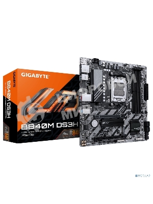 Материнская плата Gigabyte B840M DS3H, AM5, AMD B840, 4xDDR5, 4xSATA, 2xM.2, 1xPCIe 4.0 x16, 1xPCIe 3.0 x4, 2xDP, 1xHDMI, 1x2.5Gb LAN, 3xUSB-A 5Gbps, 8xUSB-A 2.0, 1xUSB-C 5Gbps, 3x3.5 мм, 7.1, mATX
