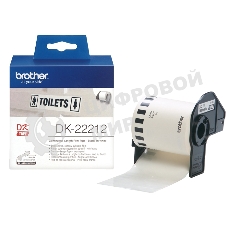 Пленочная клеящаяся лента Brother DK22212 62 мм x 15.24 м, черный шрифт, белый фон