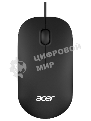 Мышь проводная Acer OMW122 черный, 1200 dpi, USB, кнопки - 3