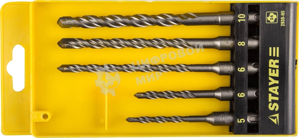 Набор буров STAYER PROFI 2930-H5 по бетону, хвостовик 