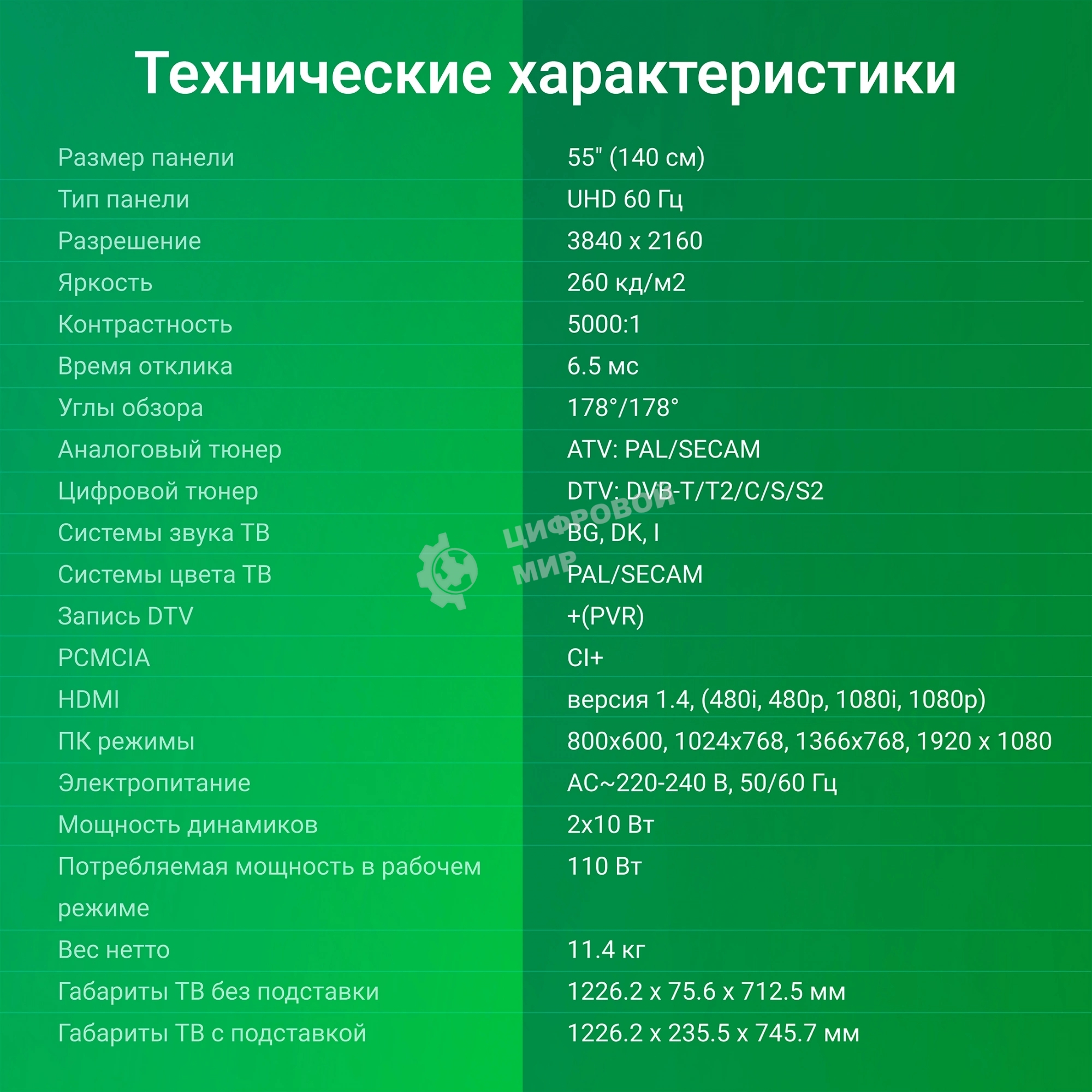 Телевизор Digma 55