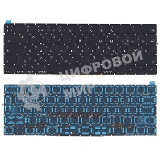 Клавиатура для ноутбука MacBook Pro 13 15 Retina A1706 черная с подсветкой большой Enter